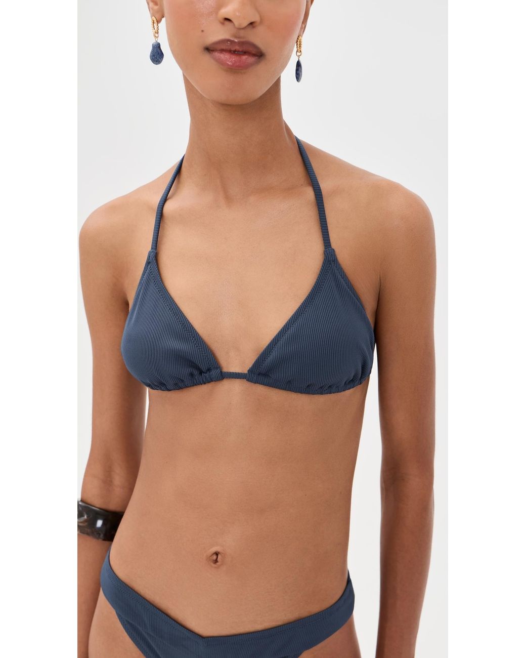 Le Bos Blue Triangle Bikini Top