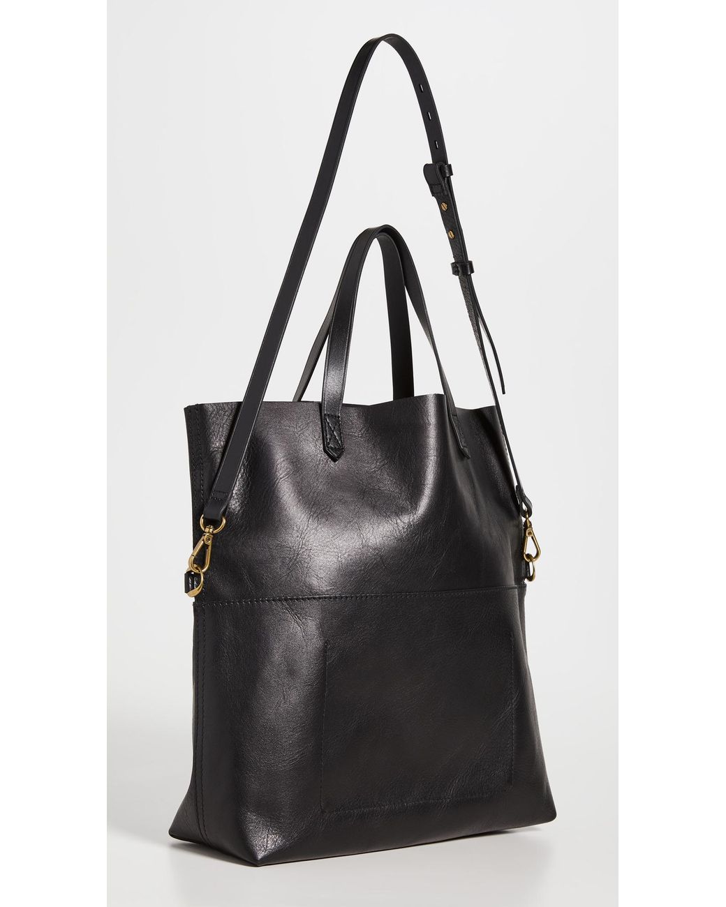 Madewell The Foldover Transport Tote in Black