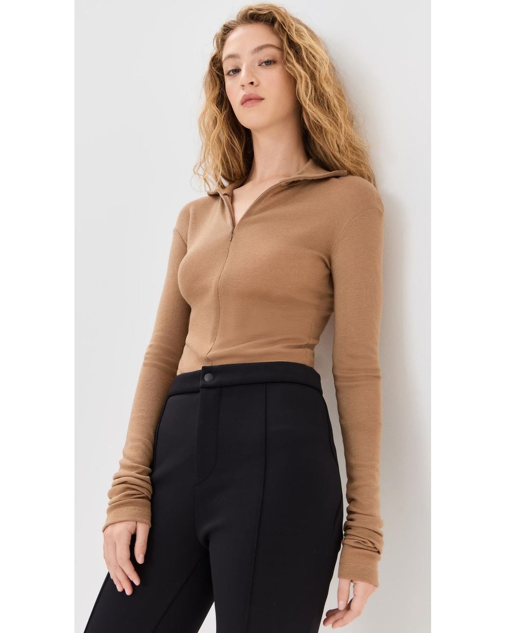 BITE STUDIOS Natural Fine Wool Zip Top