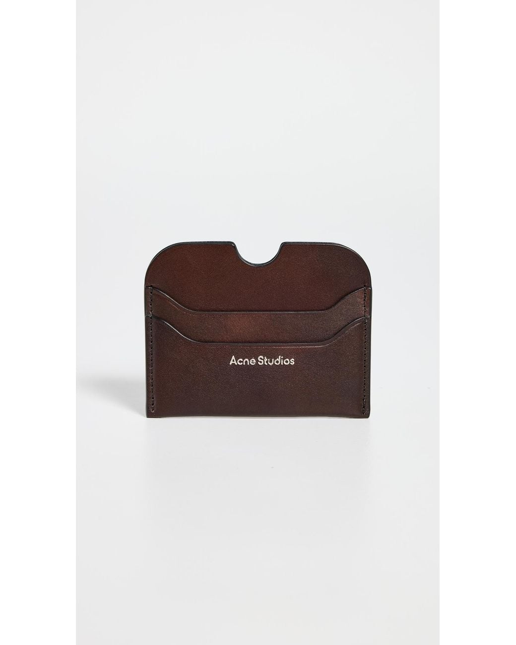 Acne Brown Elmas Aged Leather Card Case for men