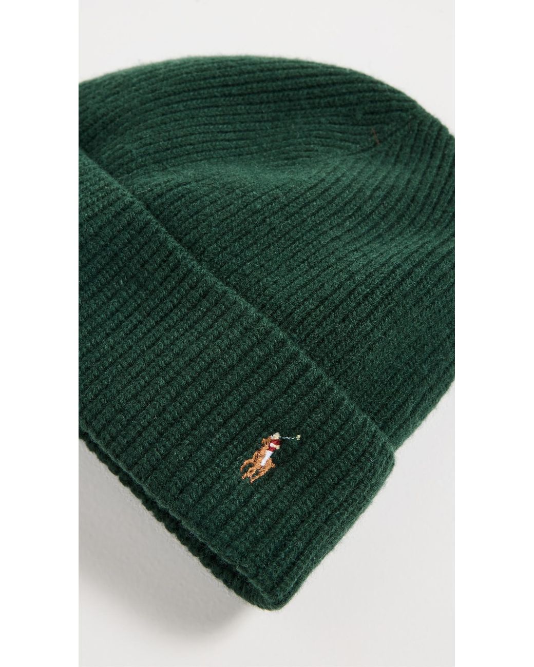 Polo Ralph Lauren Signature Cuff Hat in Green for Men | Lyst
