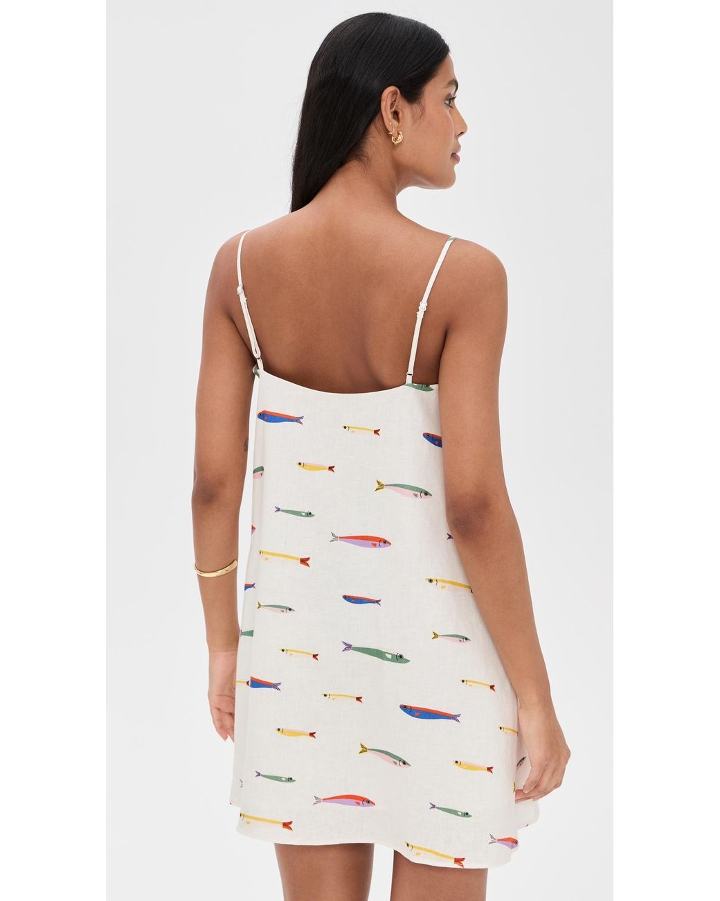 STAUD Laura Linen Mini Dress in White | Lyst