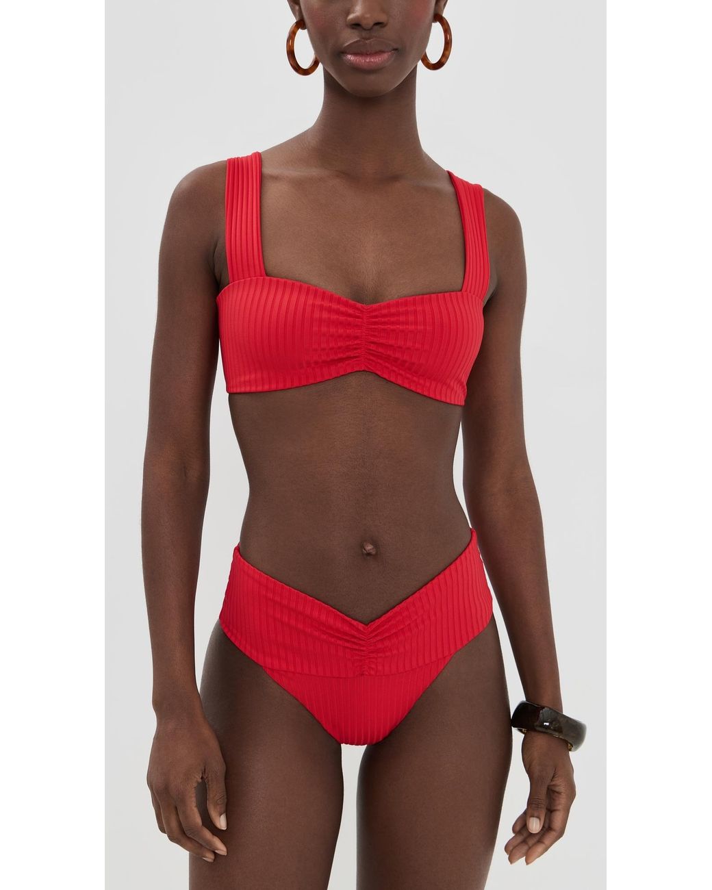 LSPACE Red Marlee Bikini Top