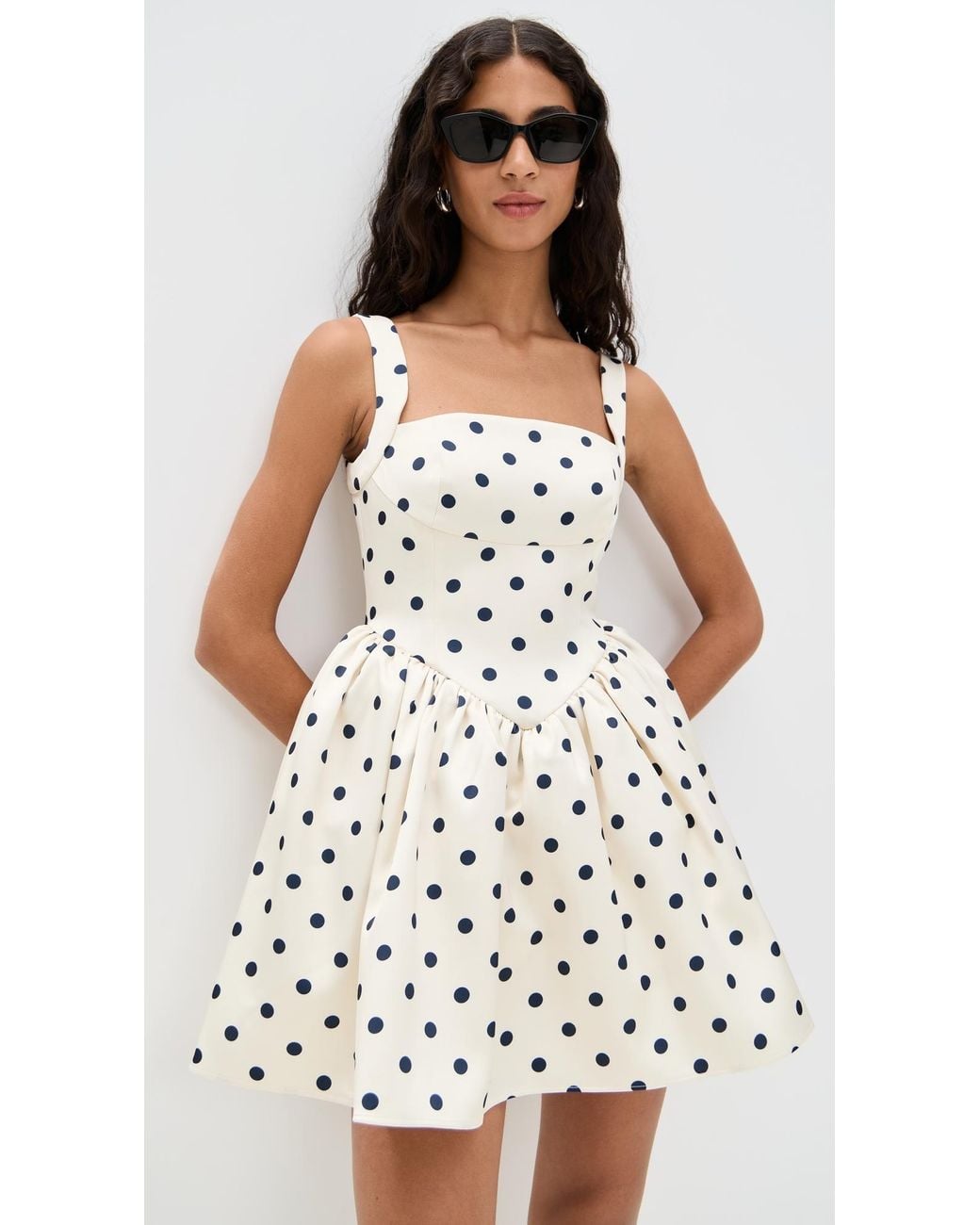 knee length dresses for ladies Claudelle Polka Dot Mini Dress