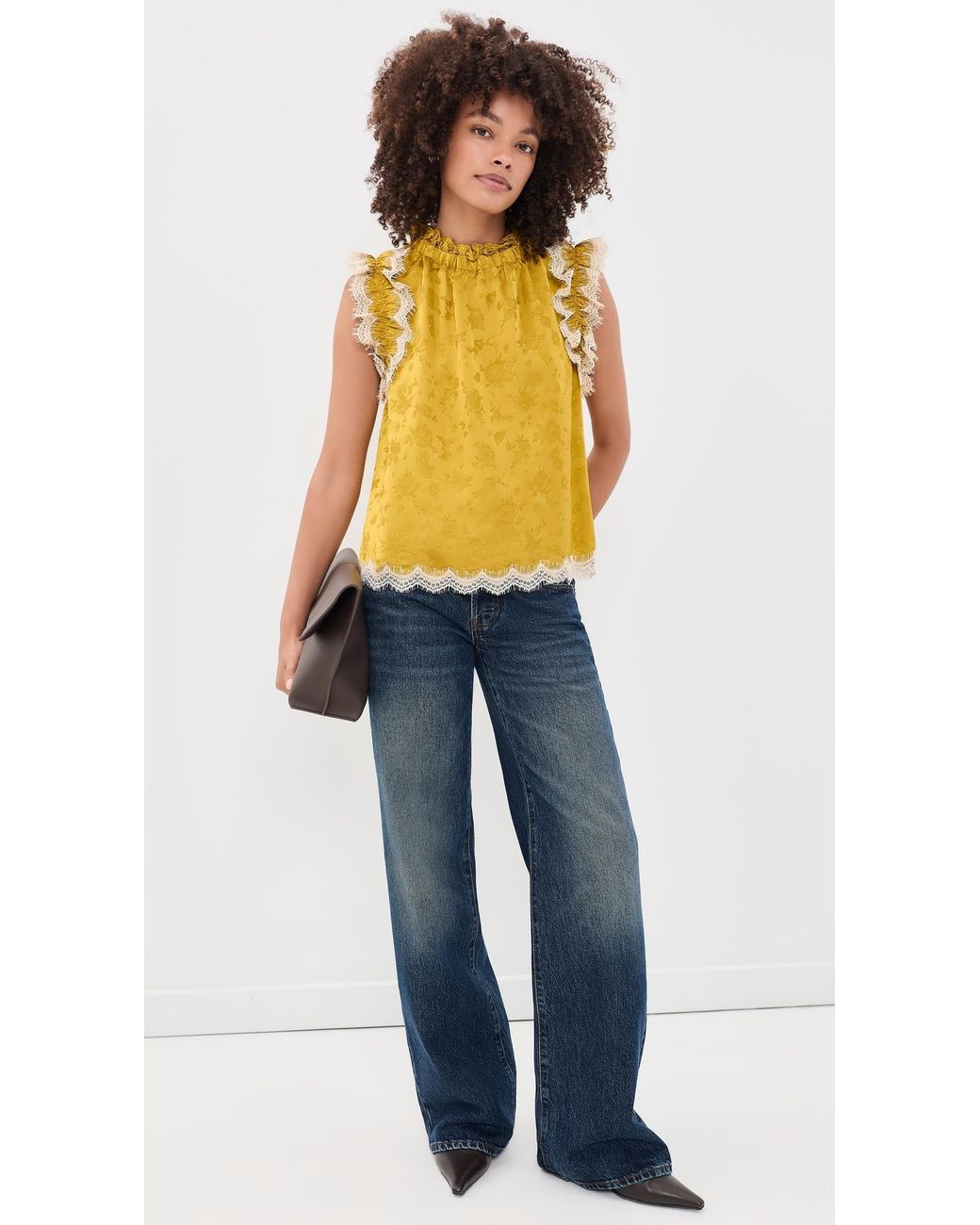 Sea Orange Flutter Sleeve Top