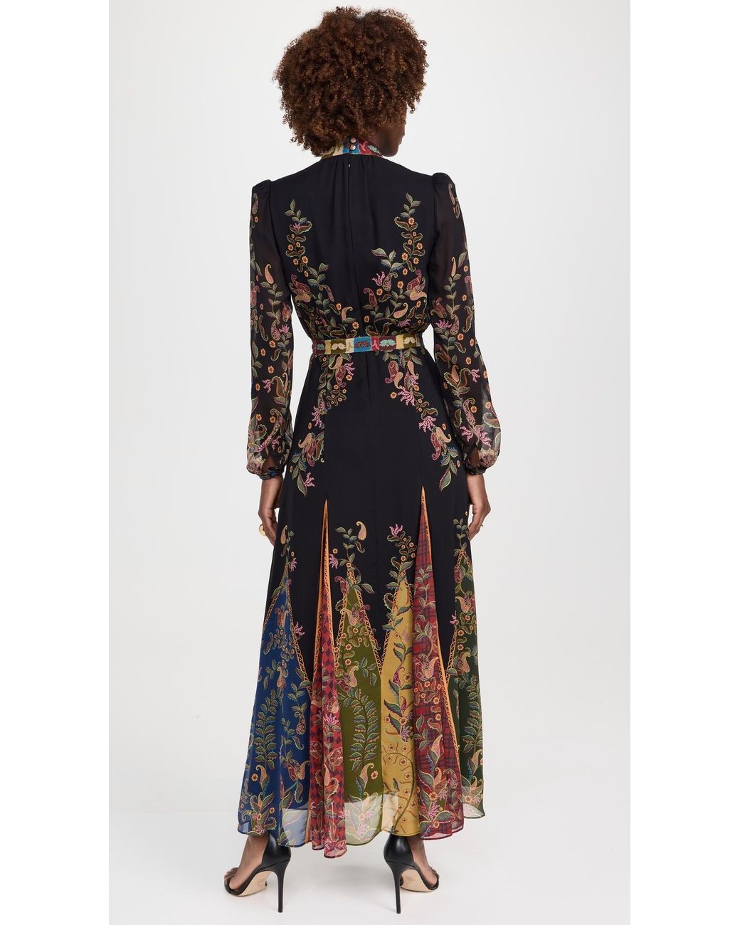 saloni jacqui b belted floral silk midi dress SALONI Jacqui B belted printed silk-georgette midi dress