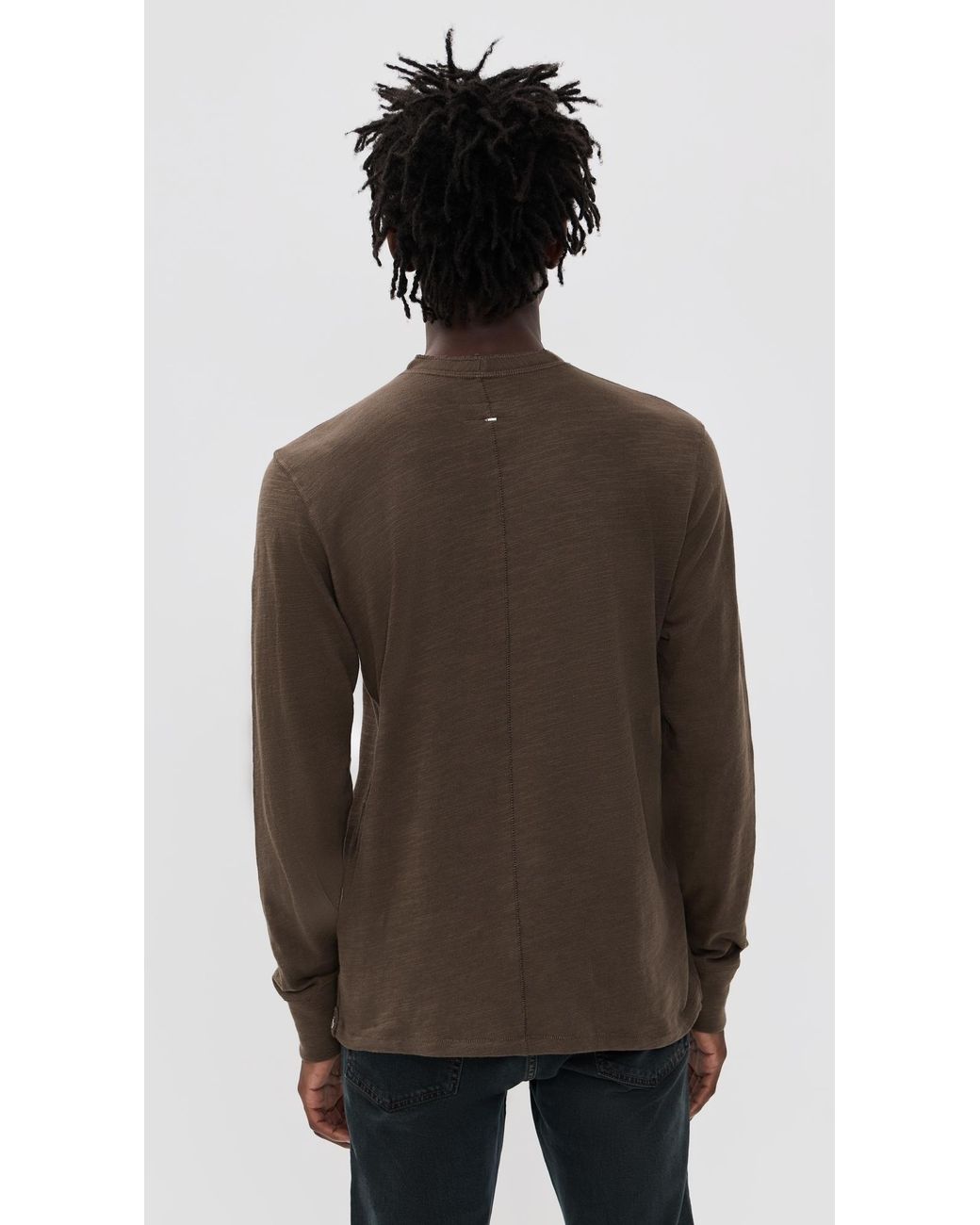 Rag & Bone Brown Classic Flame Henely for men
