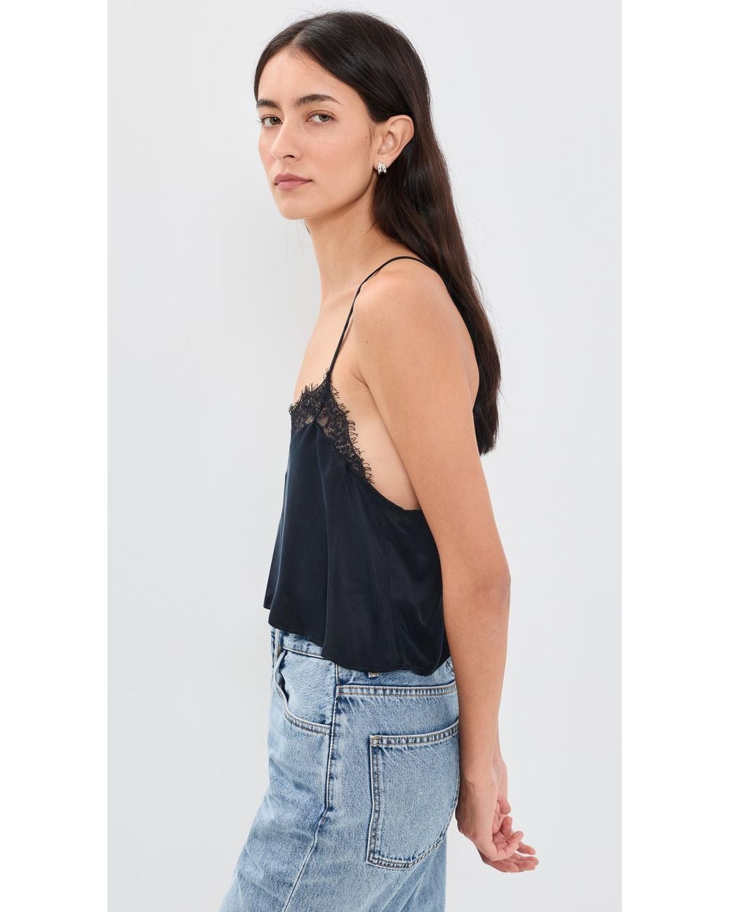 Re/done Black Isla Lace Cami
