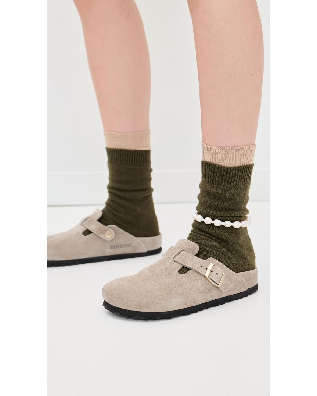 Birkenstock White Boston Exquisite Clogs