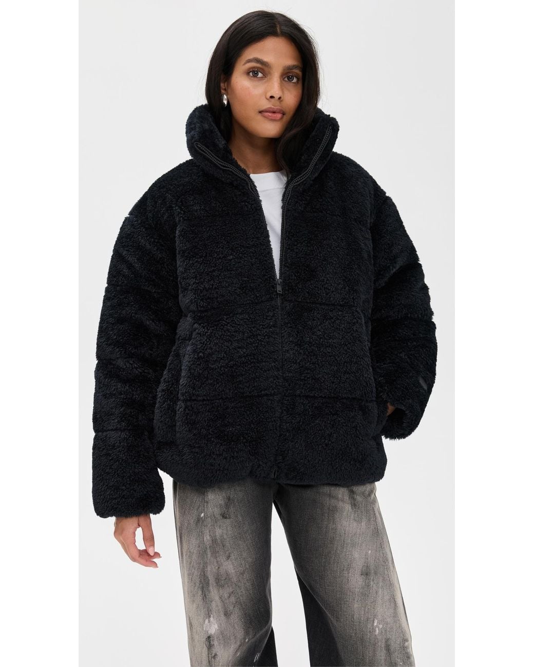 Ugg Black Emmalyn Fluff Puffer Jacket