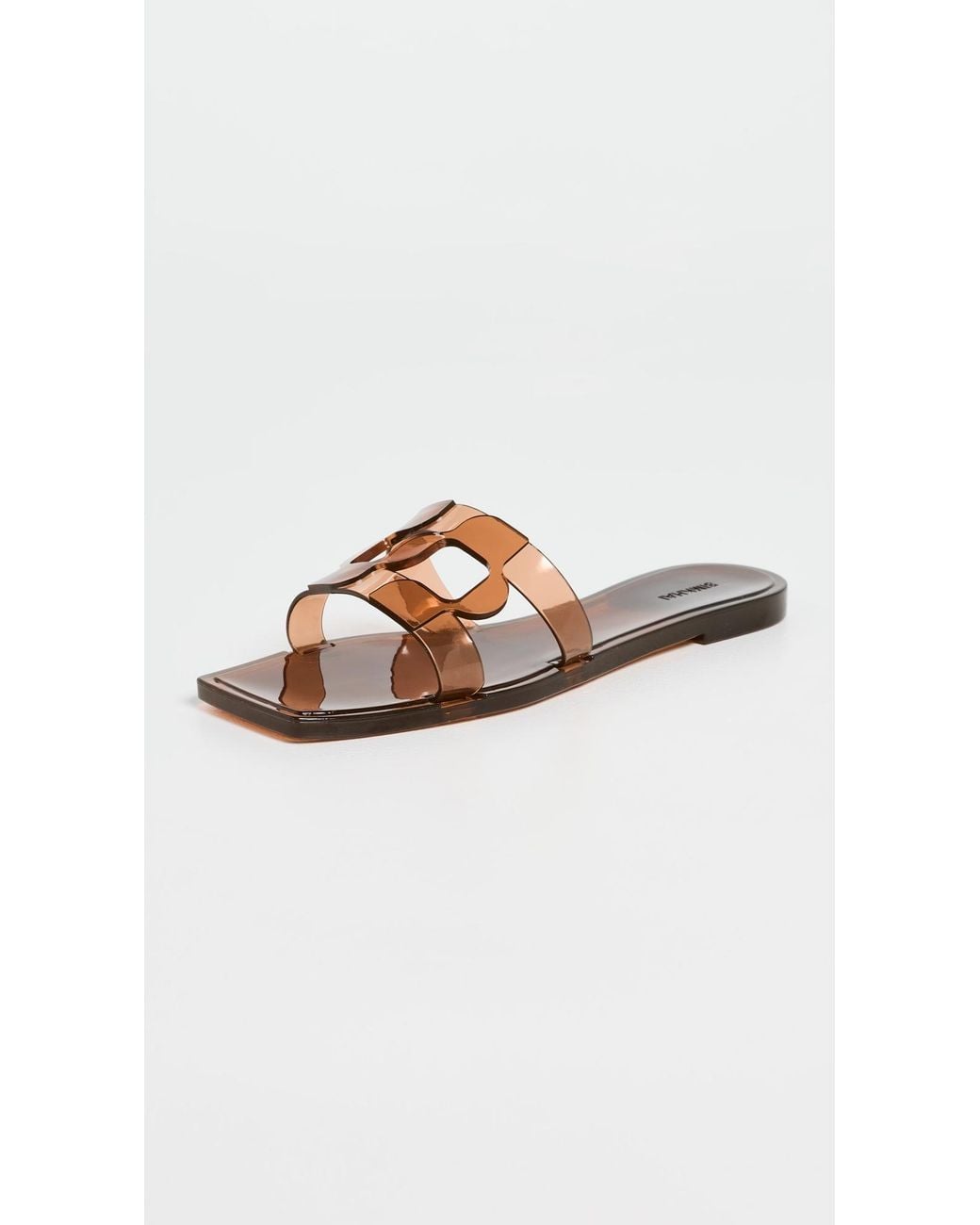 Jonathan Simkhai Black Monogram Jelly Flat Slides