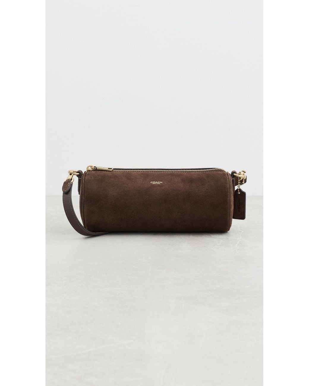 COACH Brown Suede Barrel Bag