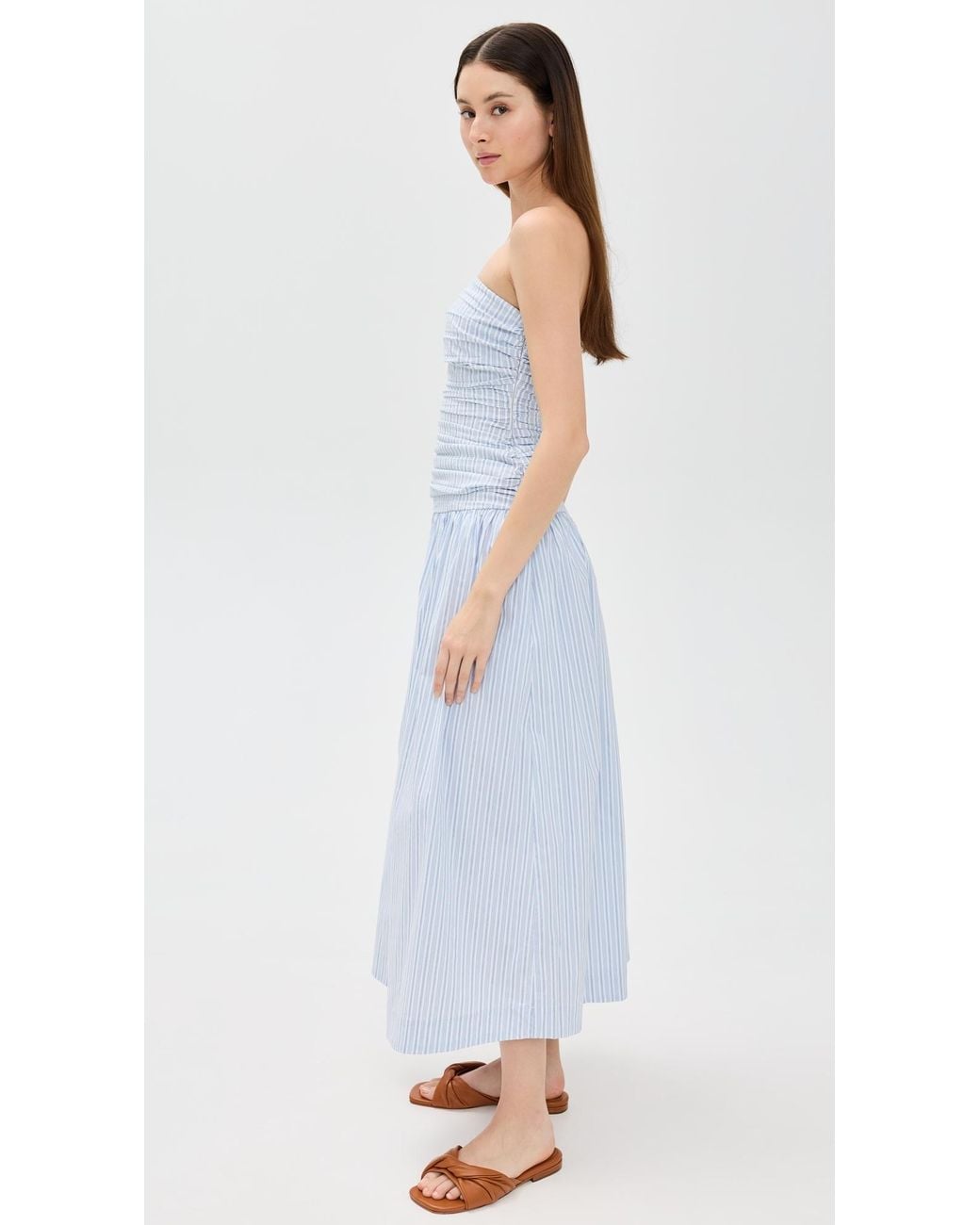 Line & Dot Darra Midi Dress in Blue | Lyst