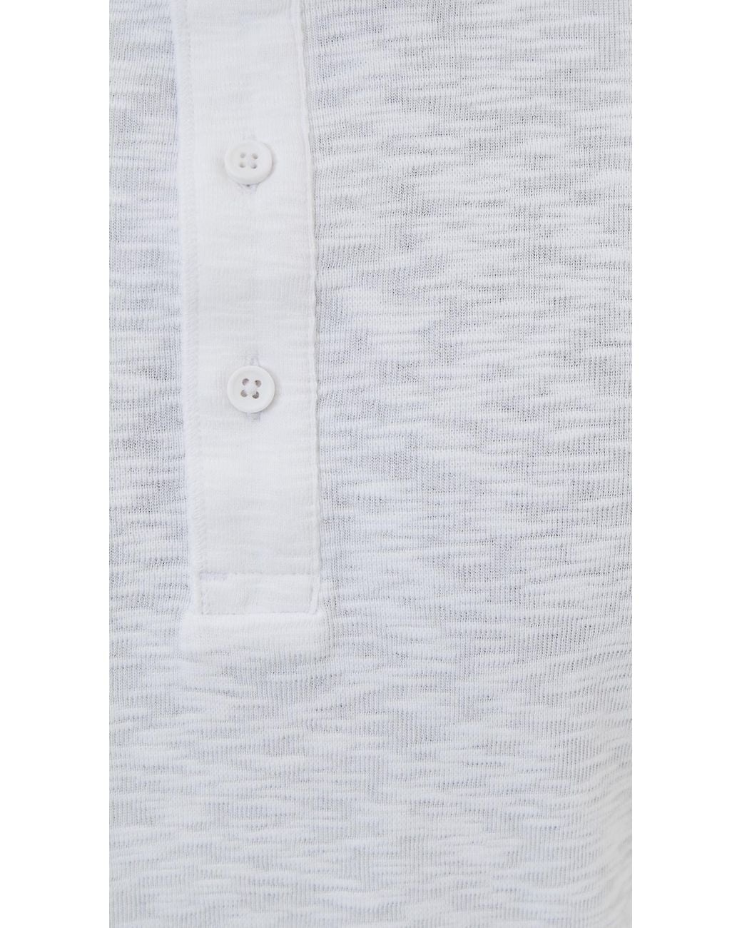 Reigning Champ White 1X1 Slub Slim Henley for men
