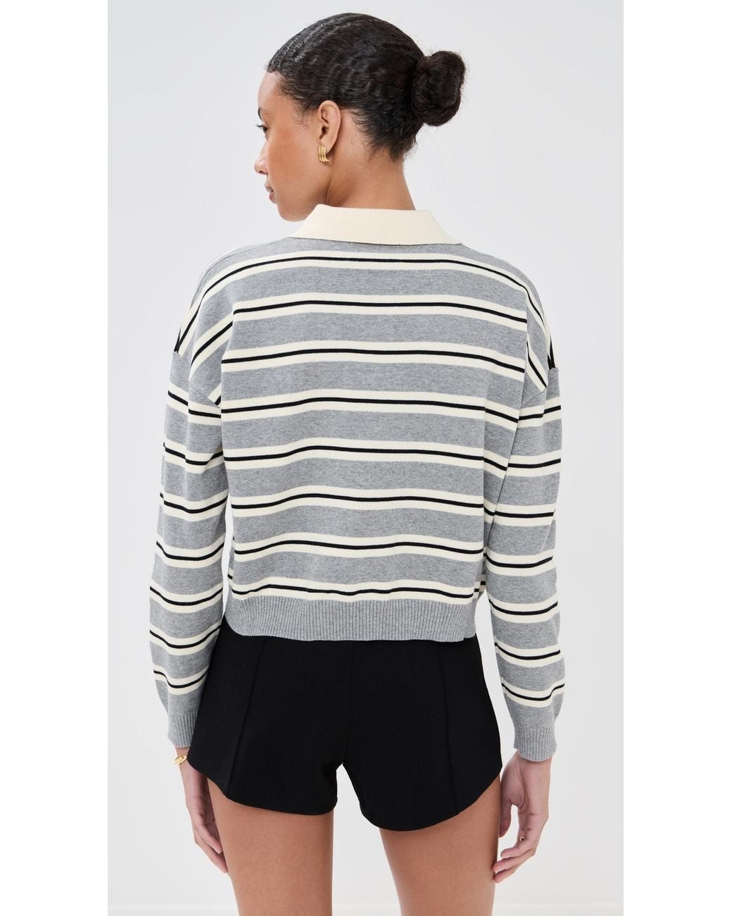 Le Bos Black Zadie Cropped Polo