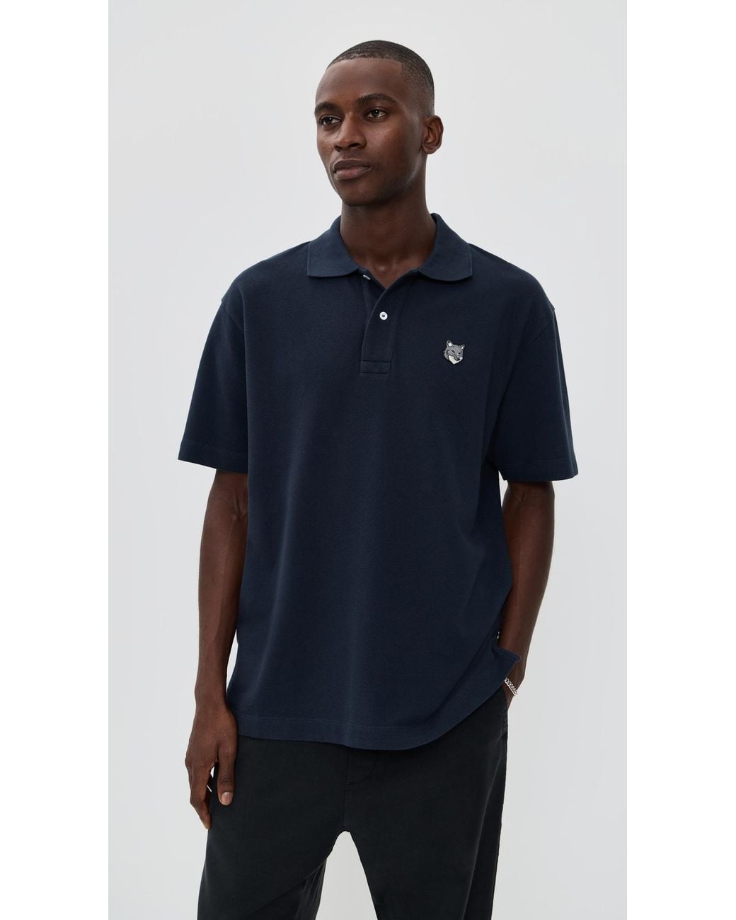 Maison Kitsuné Blue Fox Head Patch Comfort Polo for men