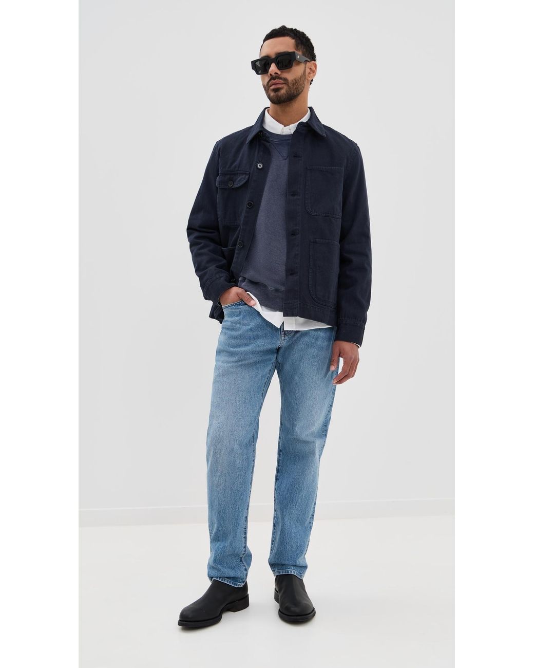 Alex Mill Blue Garment Dyed Work Jacket for men