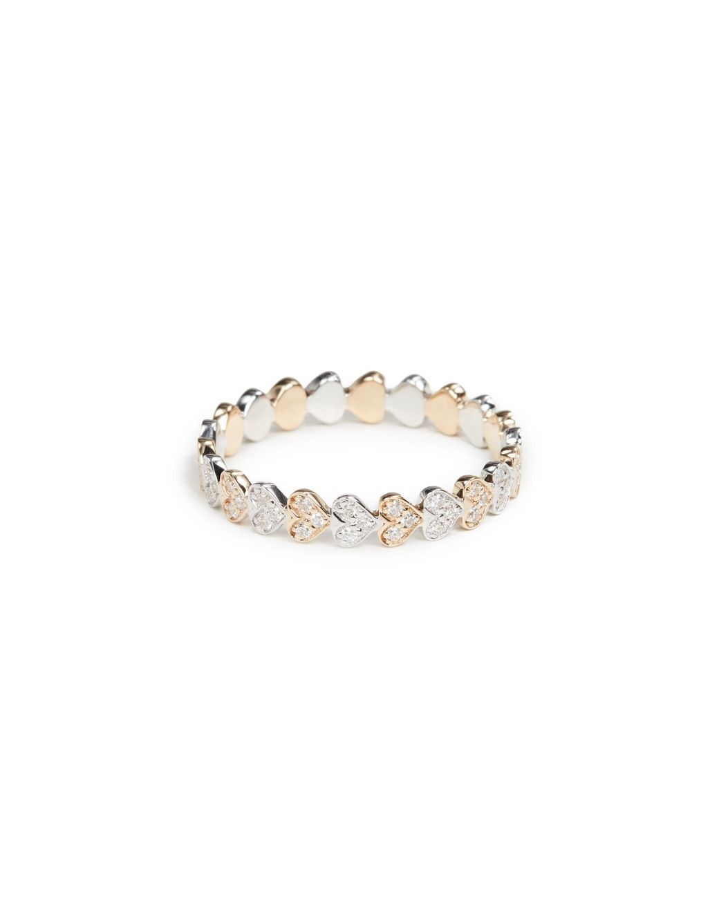 Sydney Evan White 14K Tiny Heart Eternity Diamond Ring