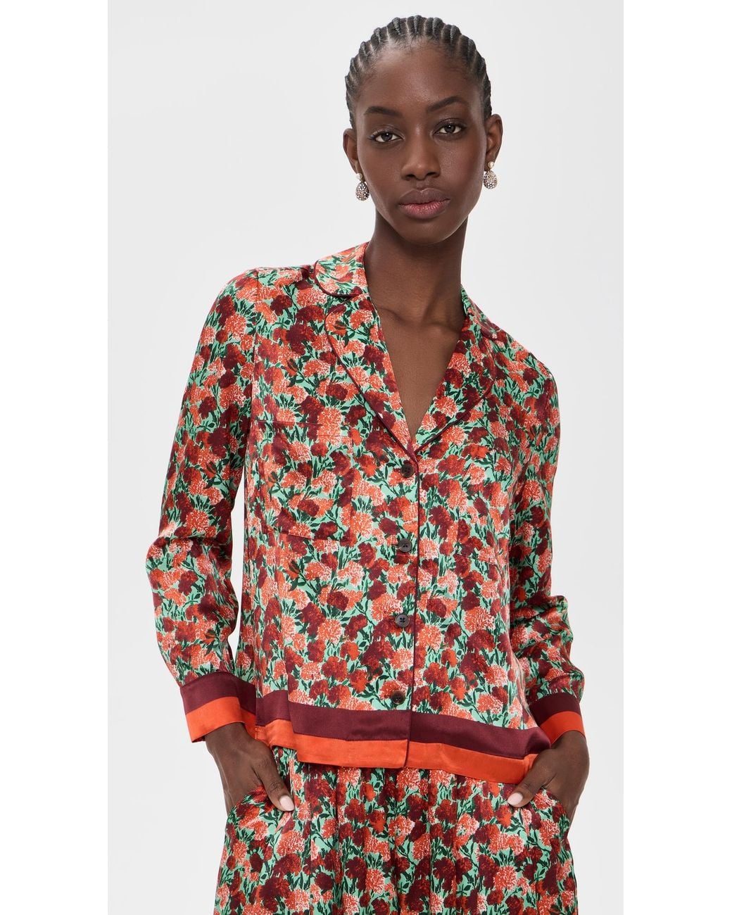 Hunter Bell Red Roxy Silk Top
