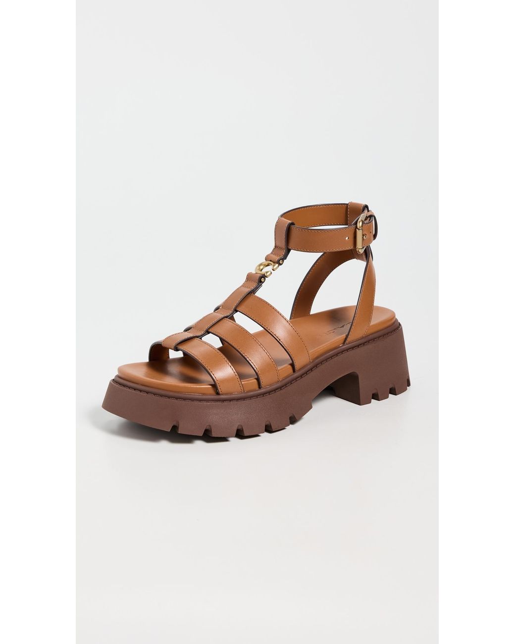 【送料関税込】COACH Sculpted C Platform Fisherman Sandals COACH Sculpted 