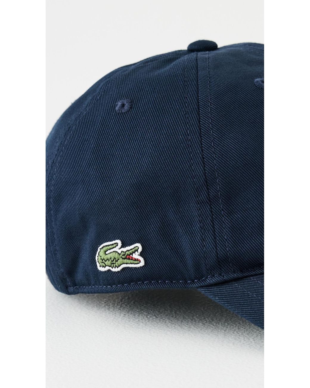 Lacoste Blue Cotton Twill Side Logo Cap