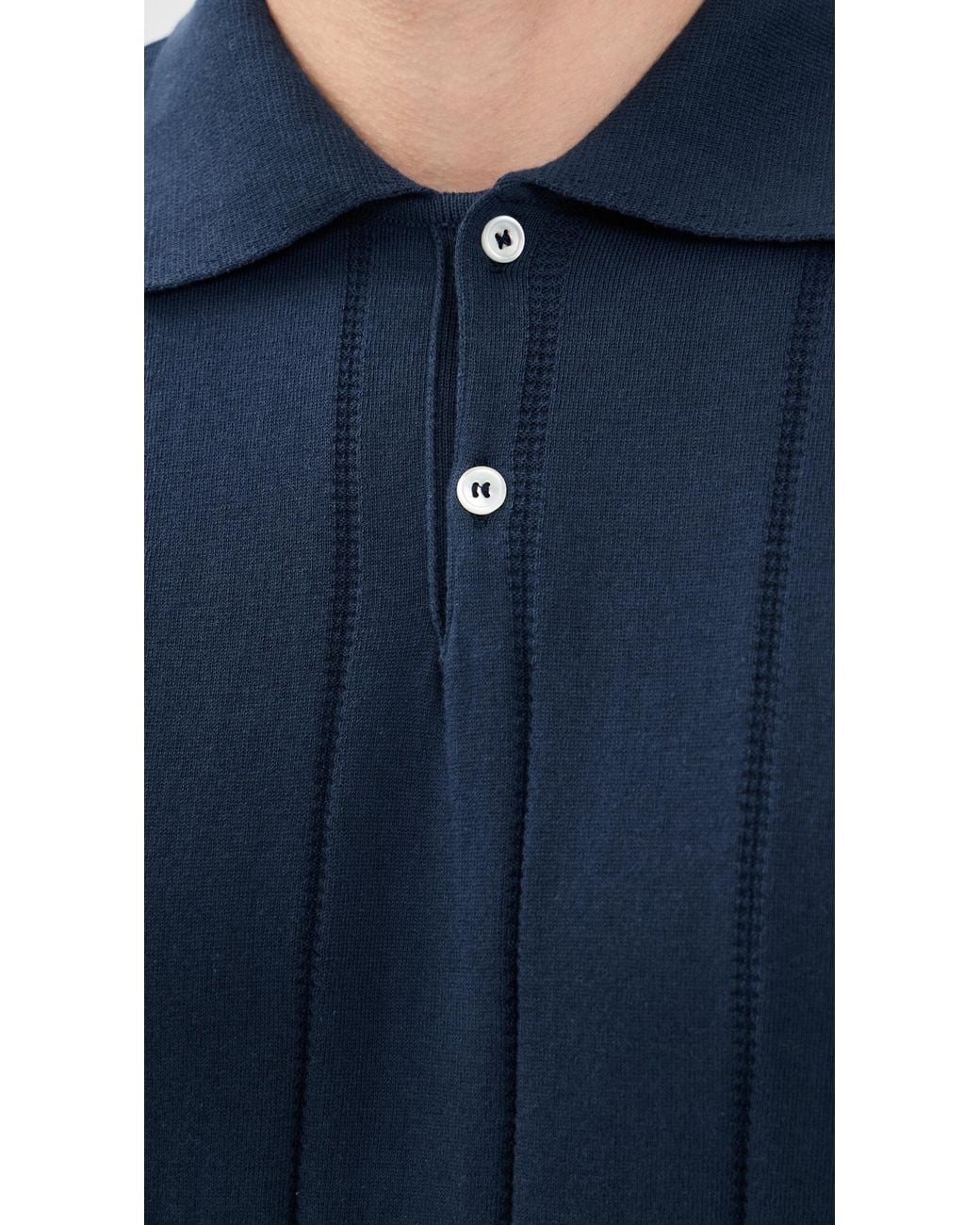 Far Afield Blue Jacobs Knitted Polo for men