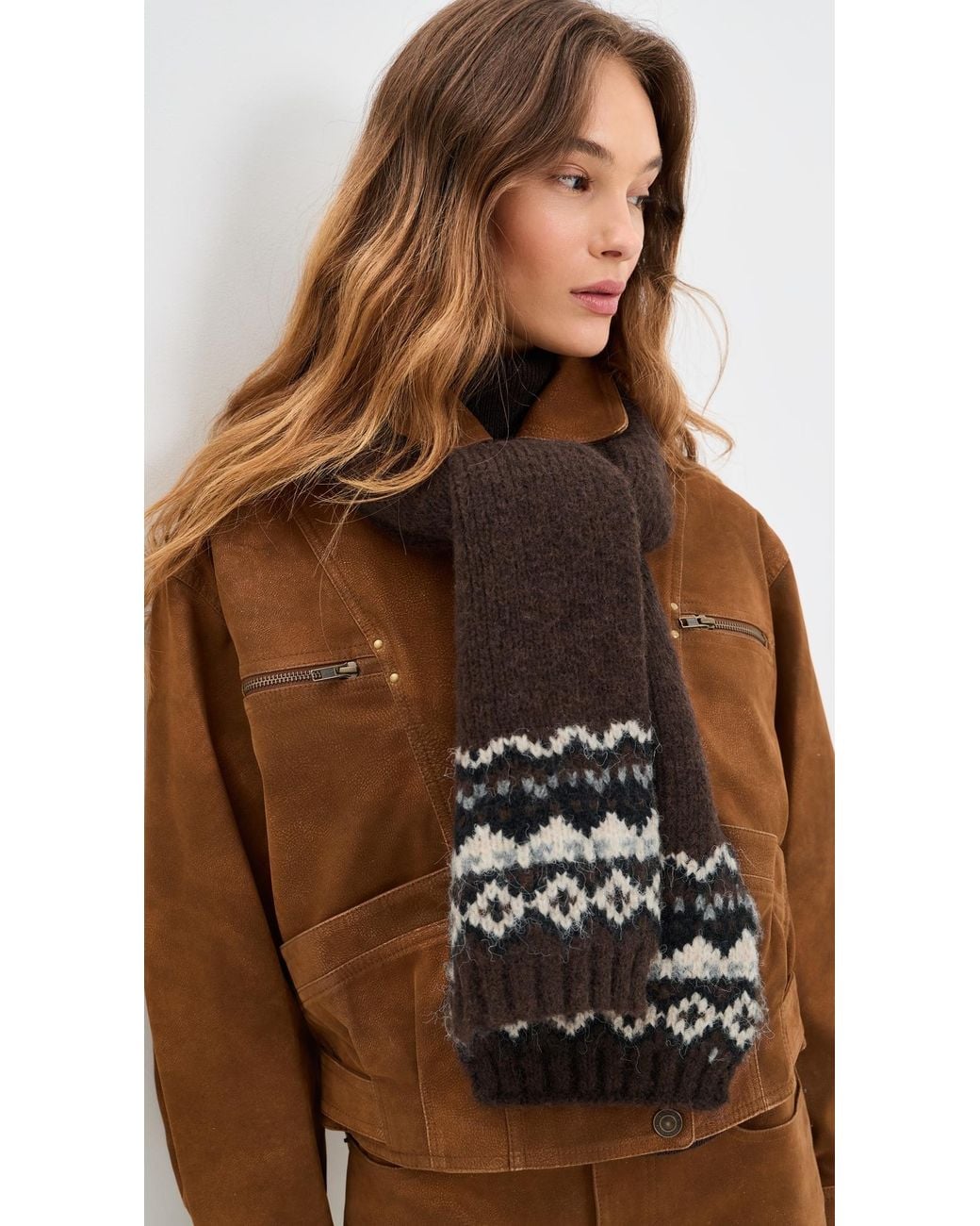 Hat Attack Black Fair Isle Knit Scarf