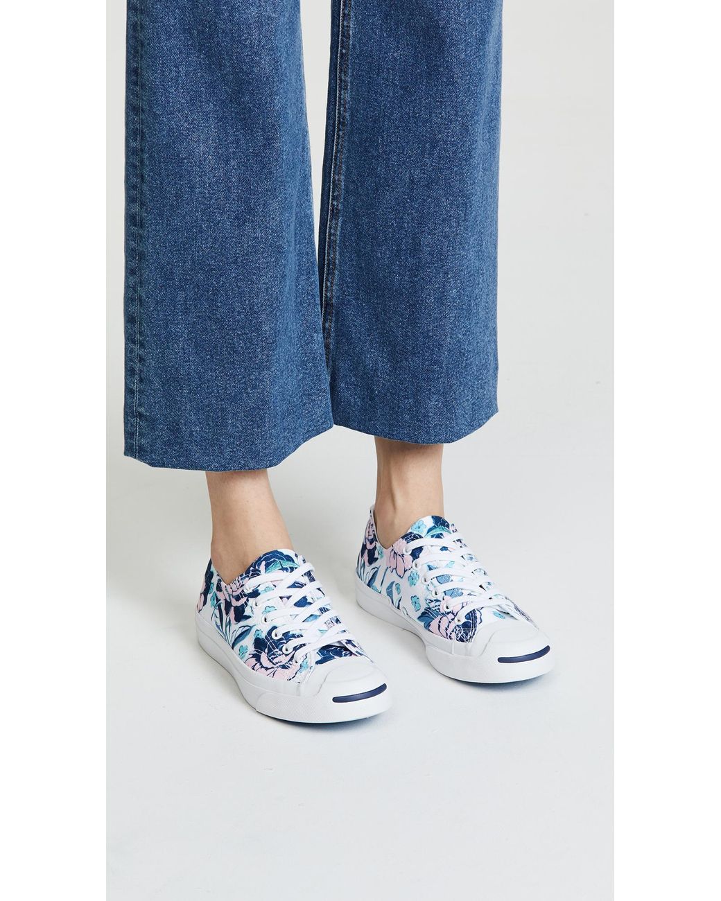 Converse Jack Purcell Floral Print Sneakers in Blue | Lyst