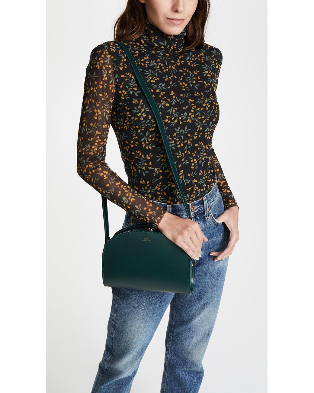 A.P.C. Half Moon Bag in Green | Lyst