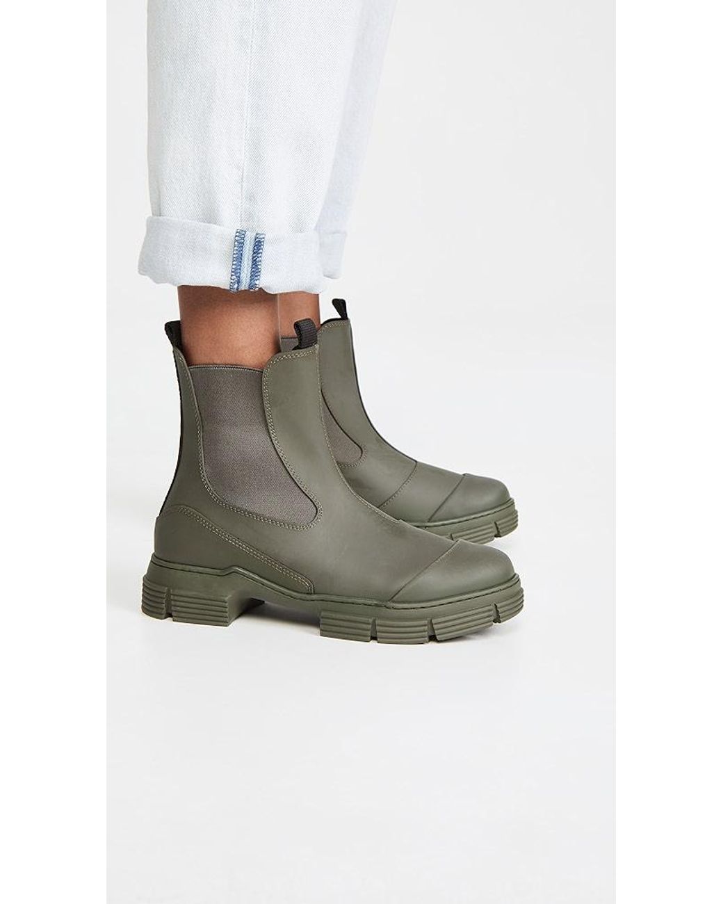 Ganni Women's Green Recycled Rubber Boots