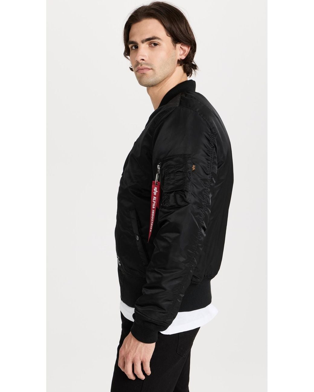 Alpha Industries Black Ma-1 Regular Fit Flight Jacket for men