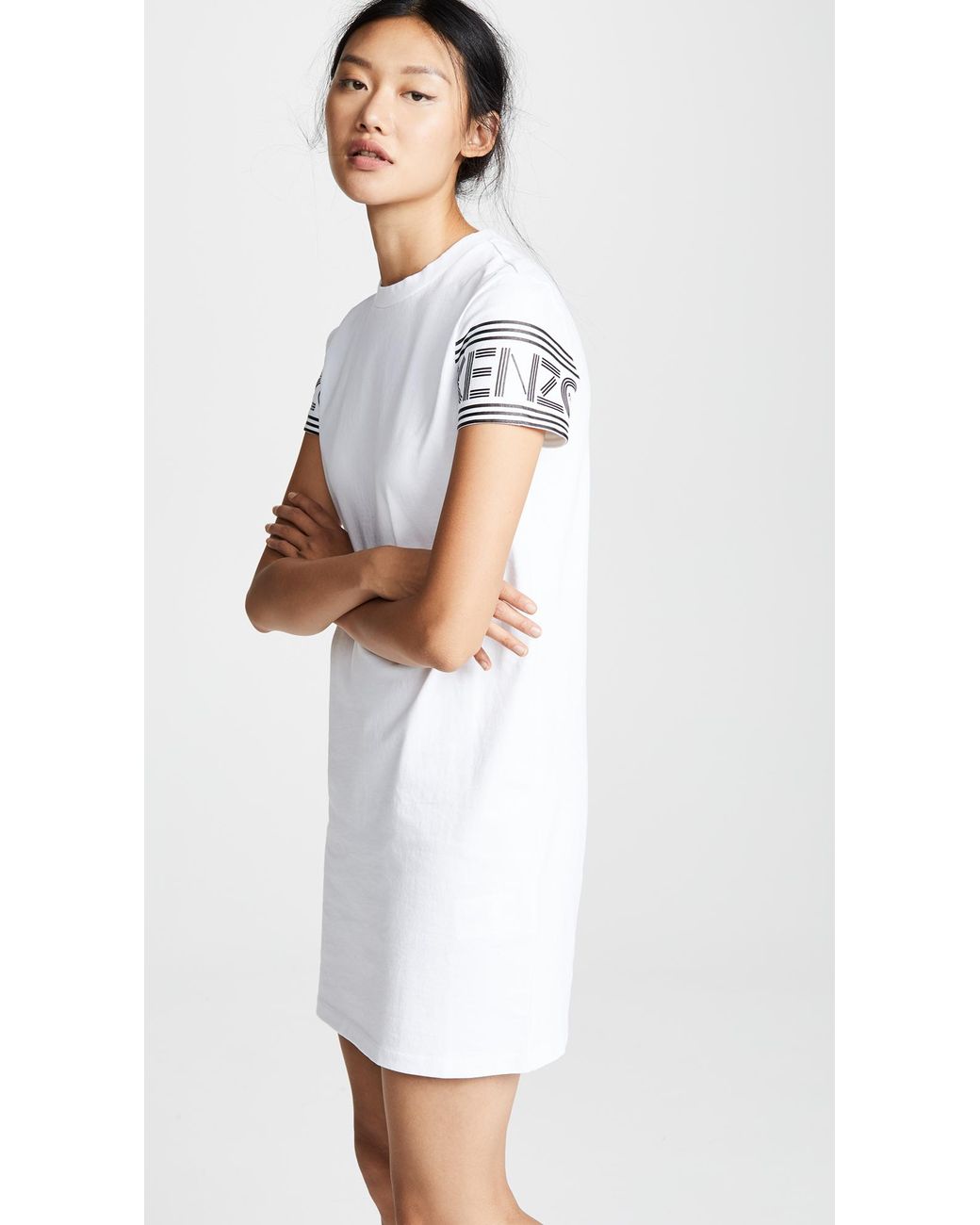 KENZO Sport T-shirt Dress in White | Lyst