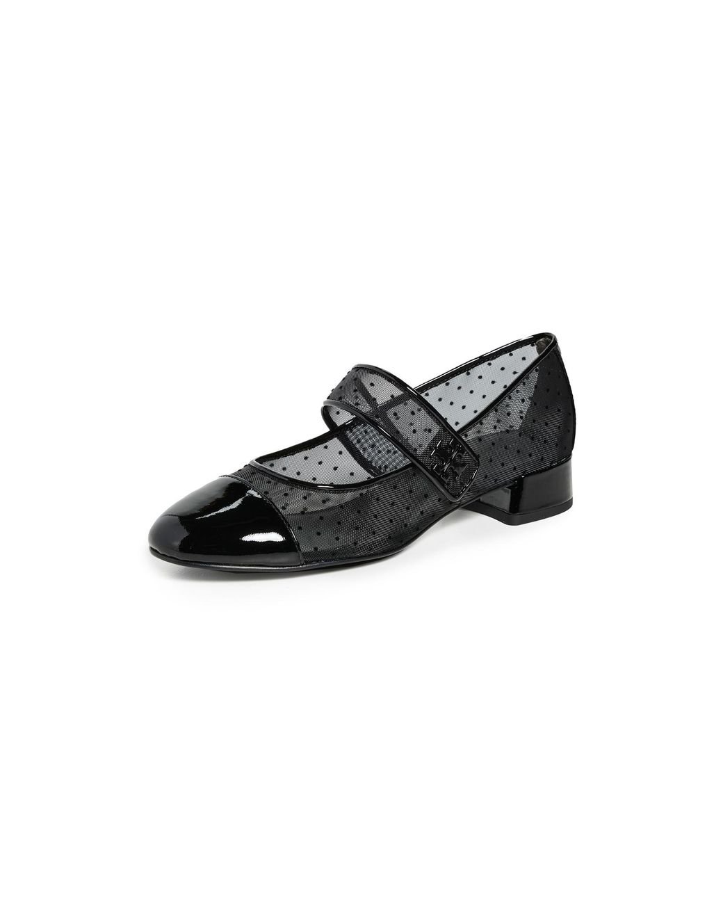 Tory Burch Cap Toe Mary Jane Heel Ballet Flats 25Mm in Black