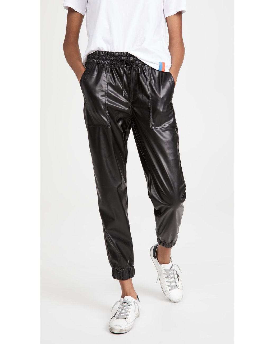 Black Widow Faux Leather Joggers 