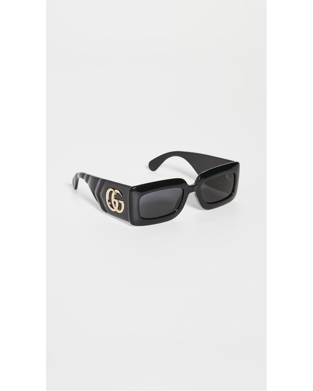 Gucci Matelasse 90s Rectangular Sunglasses in Black Lyst