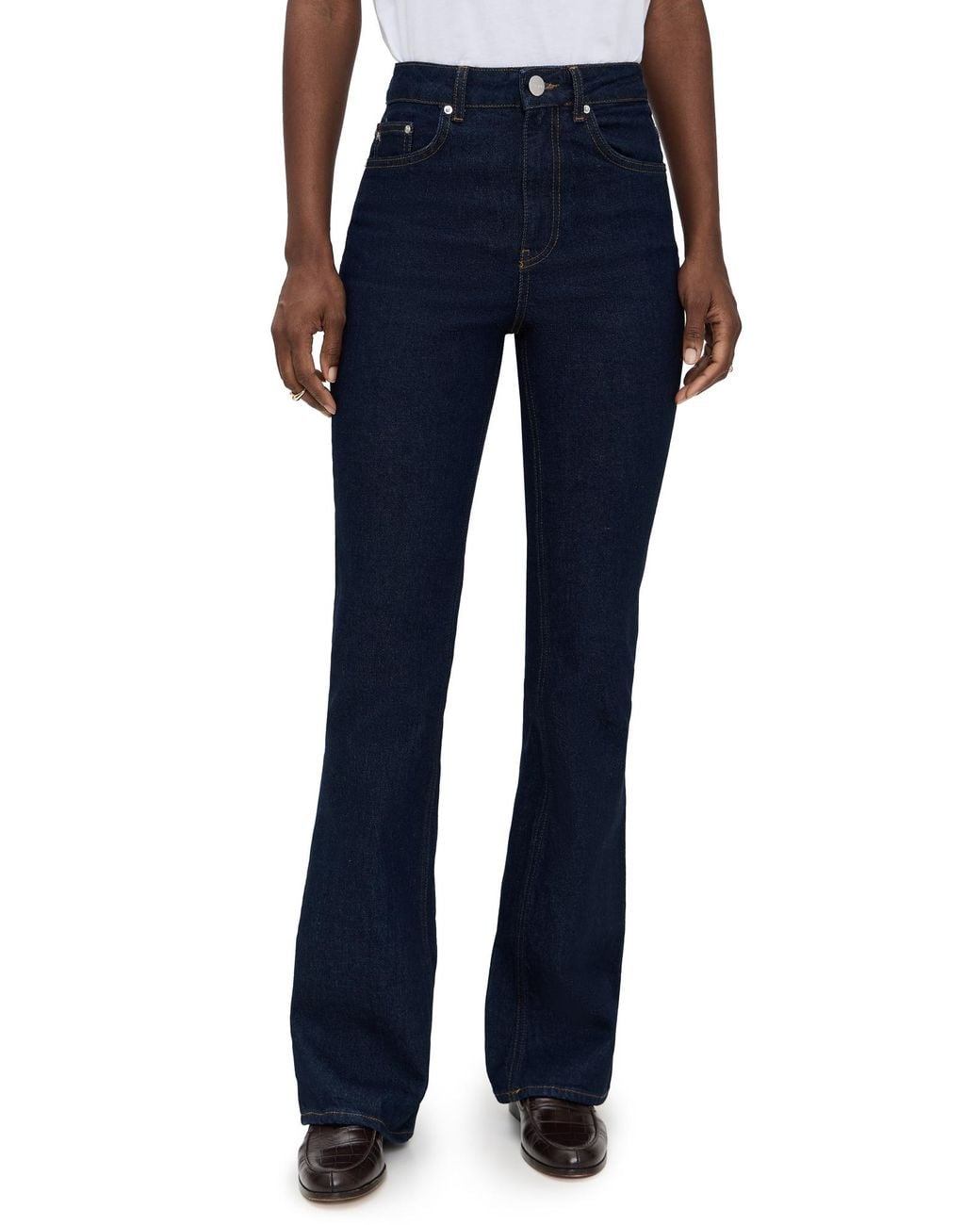 ALIGNE Blue Straight Flare Jeans
