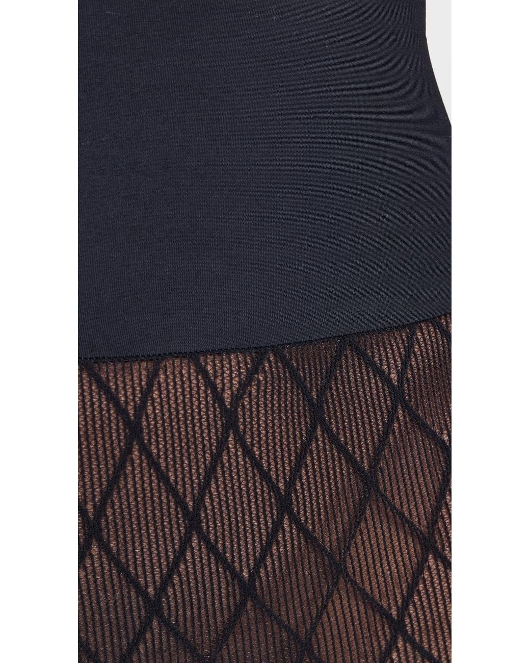Commando Black Lattice Net Stockings