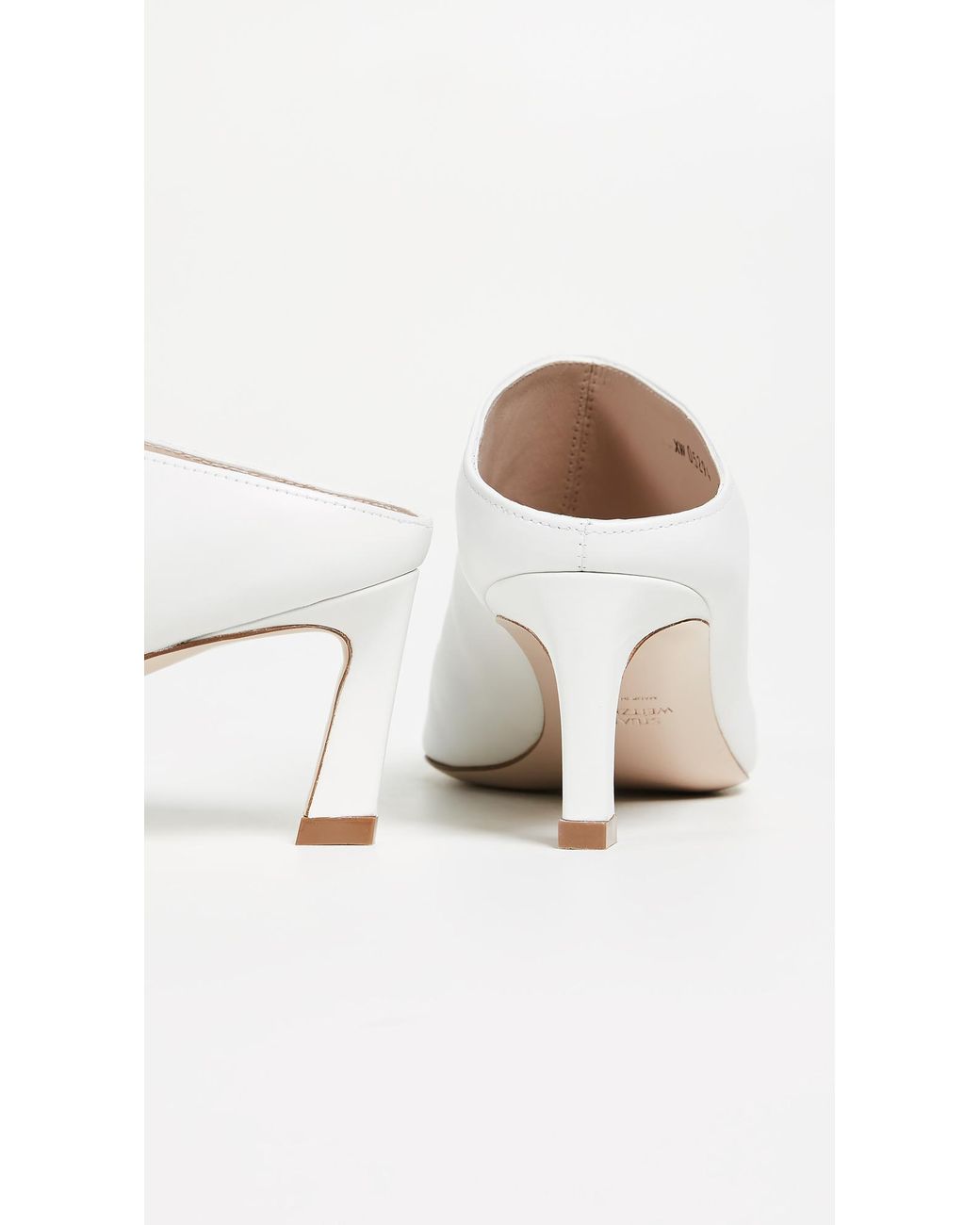 Stuart weitzman mira mules white sale