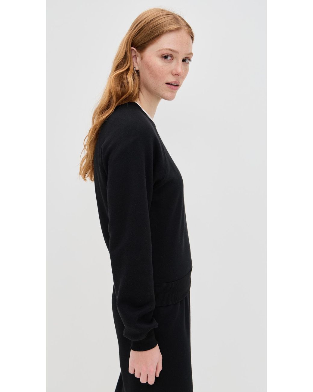 ÉTERNE Black Shrunken Raglan Sweatshirt