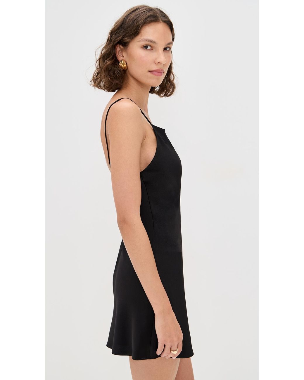 Alice + Olivia Harmony Mini Slip Dress in Black