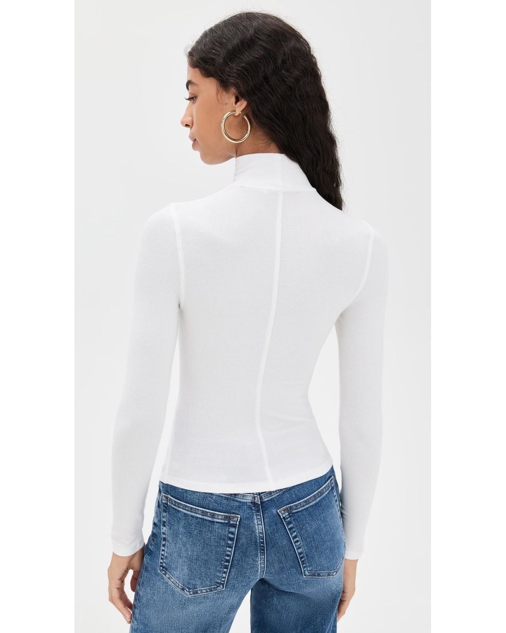 FRAME White Rib Turtleneck