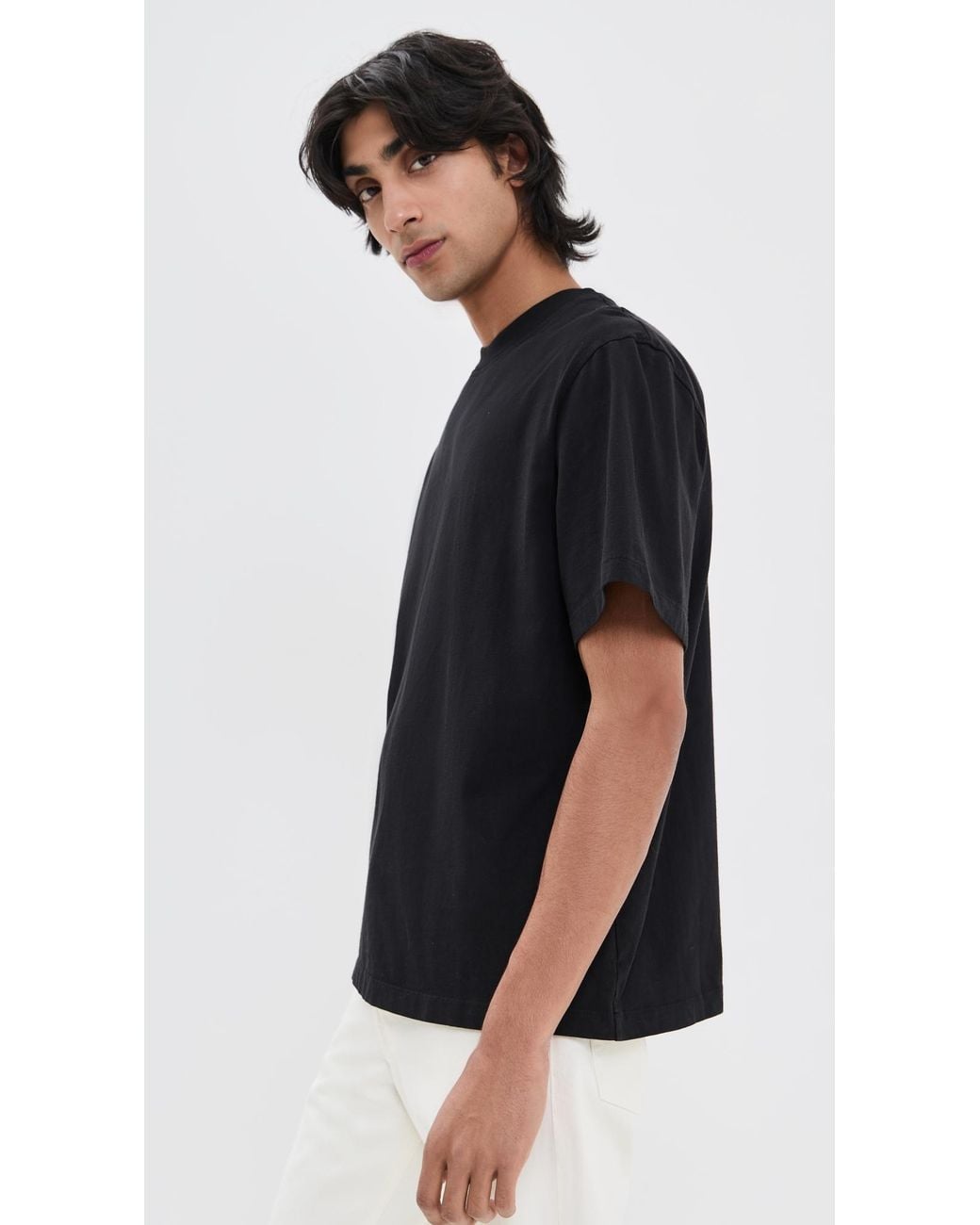 Agolde Black Asha Mock Neck Tee for men