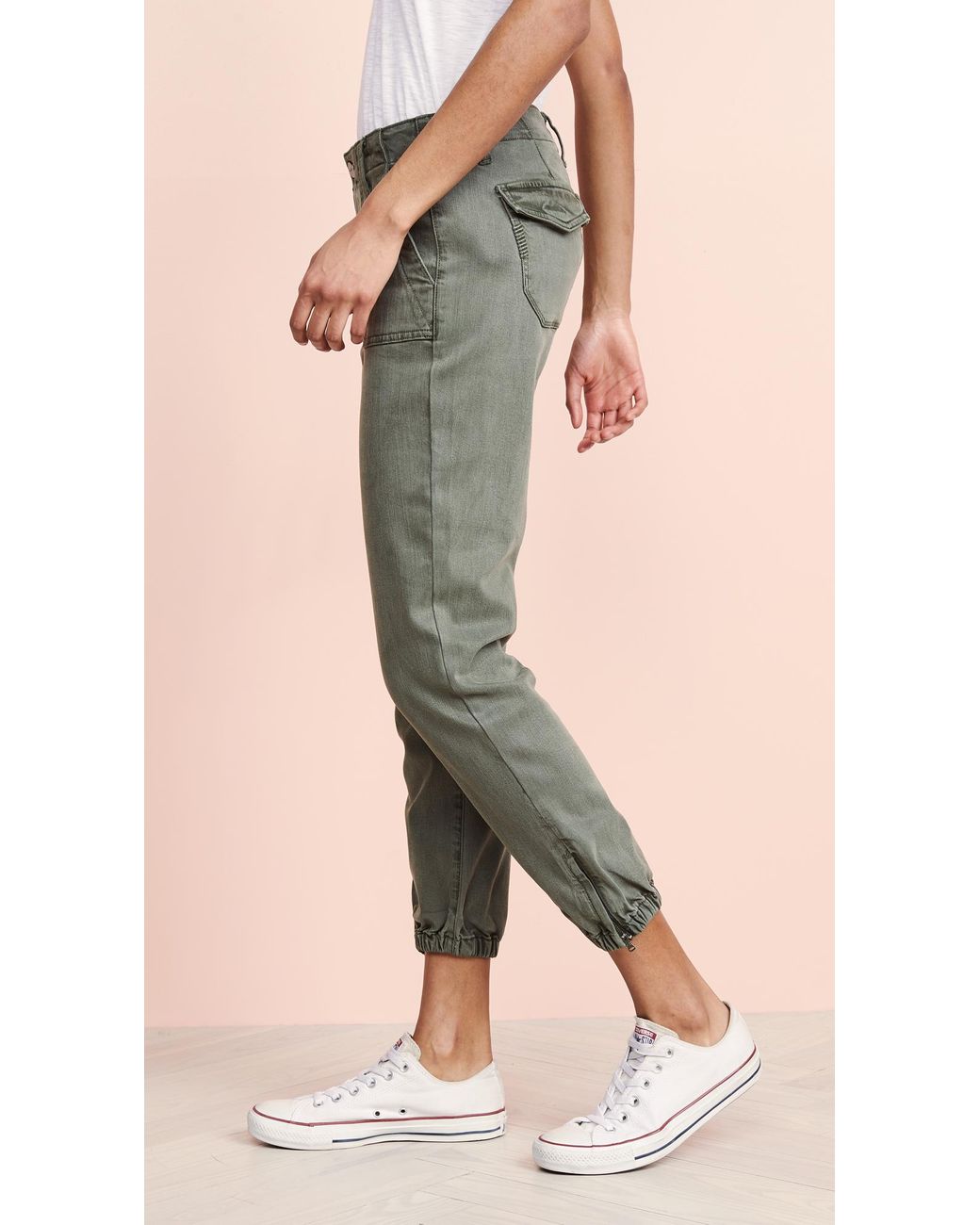 PAIGE Cotton Mayslie Joggers in Green 