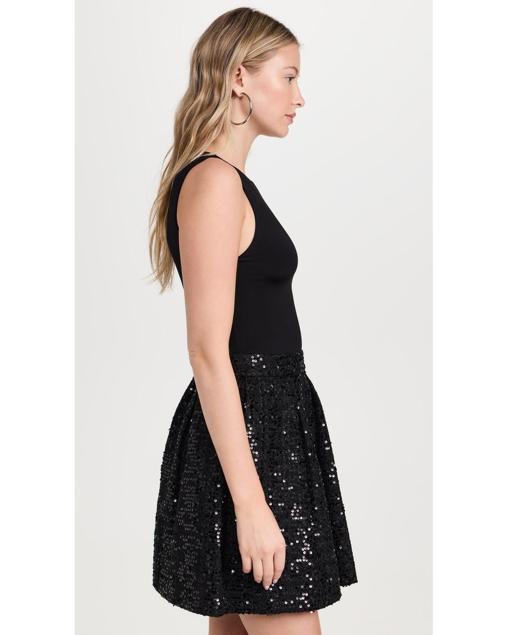 Alice + Olivia Chara Sleeveless Mini Dress in Black | Lyst