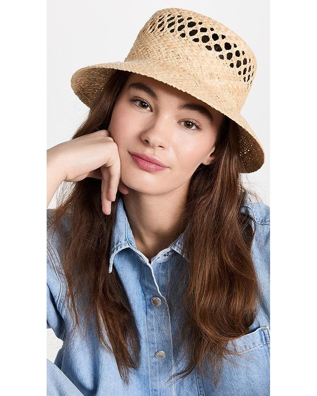 Madewell Straw Bucket Hat in Natural Multi