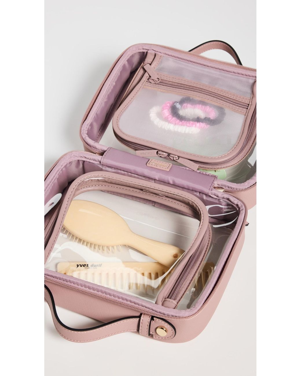 CALPAK Purple Medium Clear Cosmetics Case