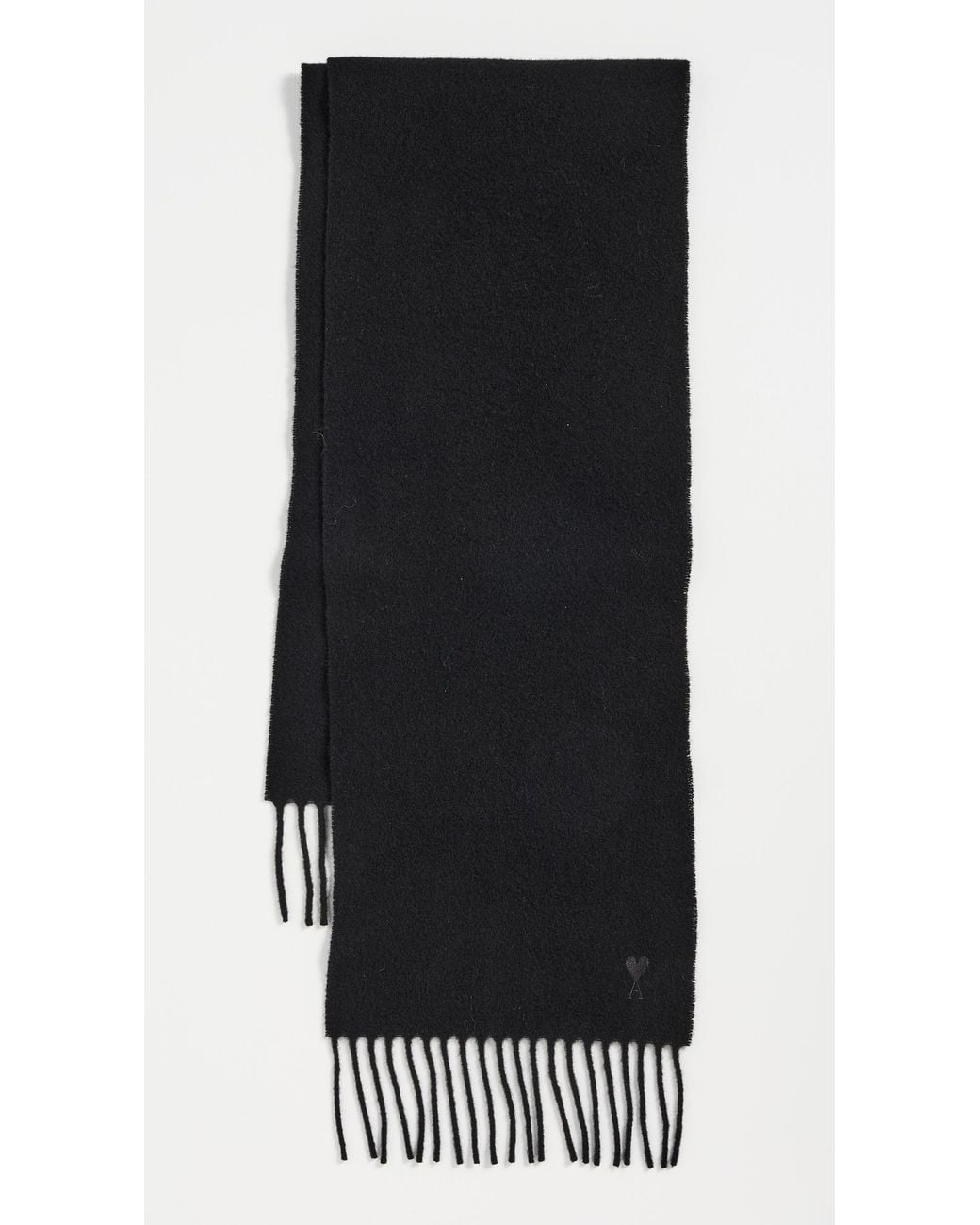 AMI Black Wool Scarf for men