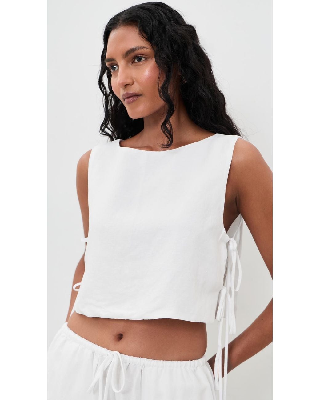 LSPACE Black Rylee Linen Top