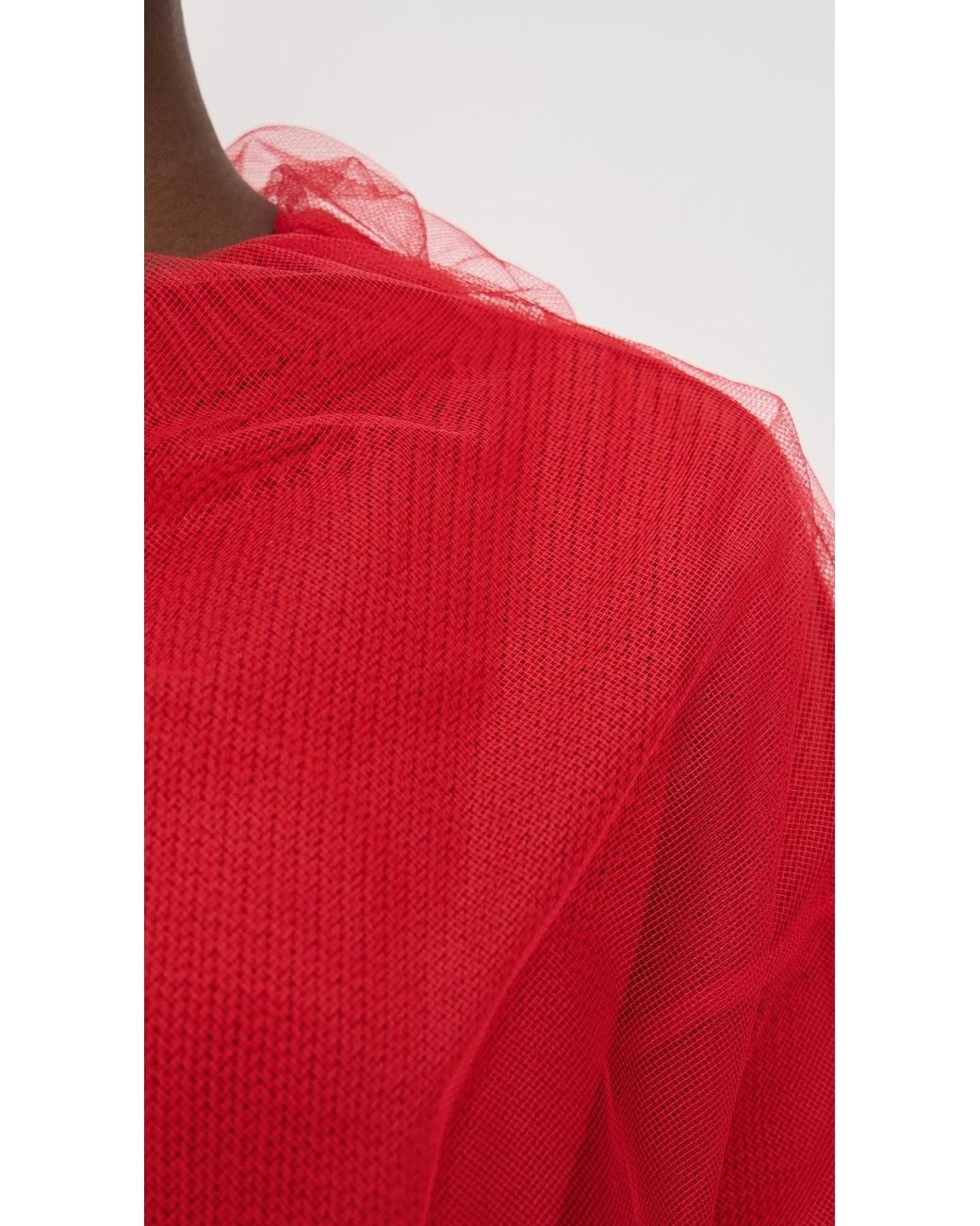 MSGM Red Overlay Crewneck Pullover