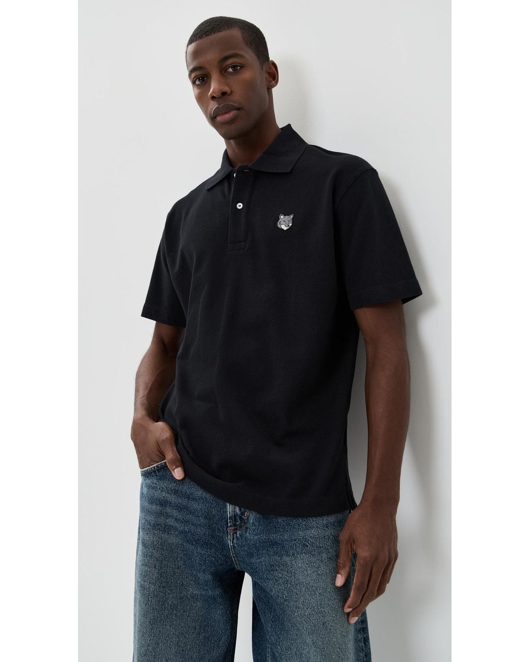 Maison Kitsuné Black Fox Head Patch Comfort Polo for men